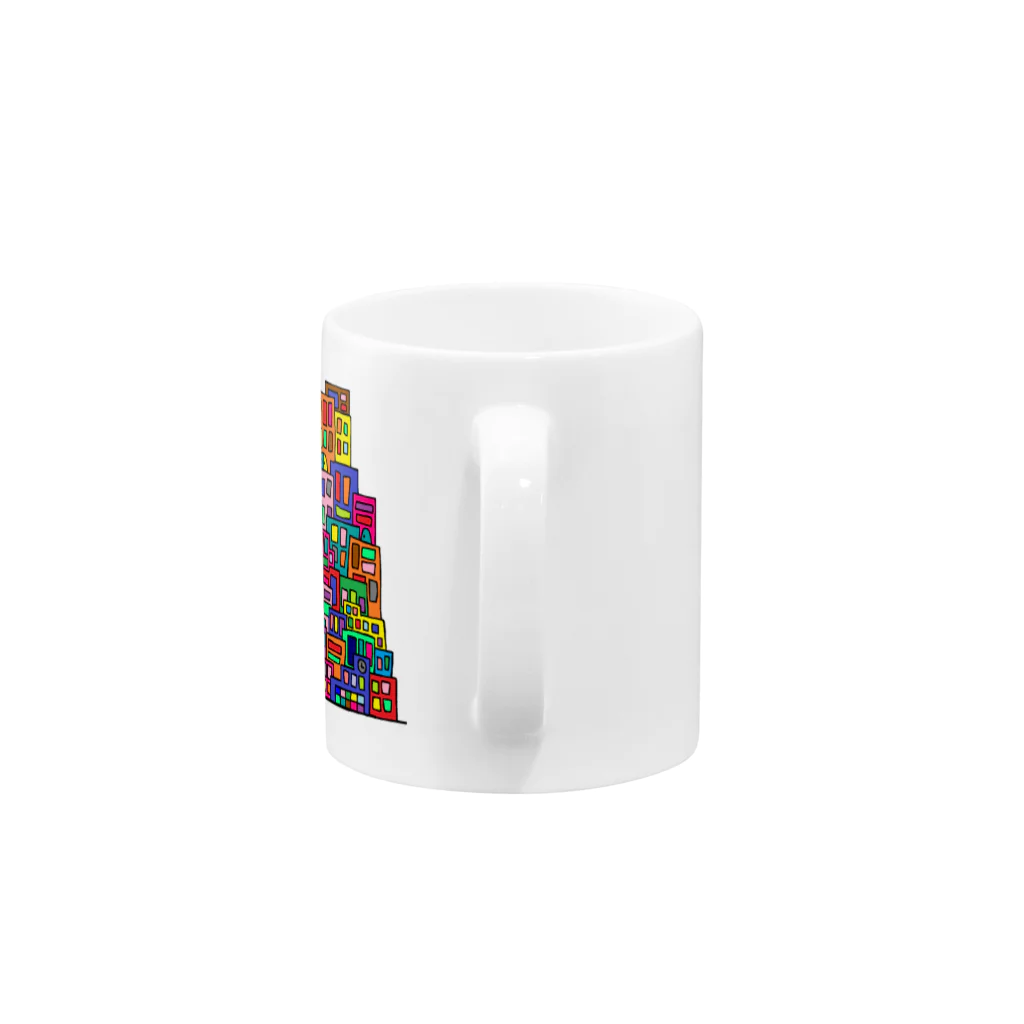 JUNetのカラフルビルのまち Mug :handle