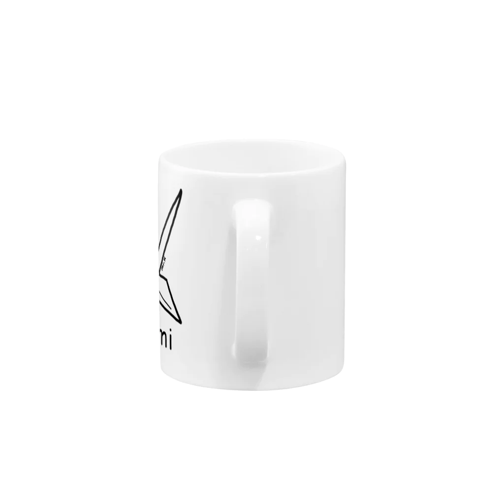 MrKShirtsのOrigami (折り紙鶴) 黒デザイン Mug :handle