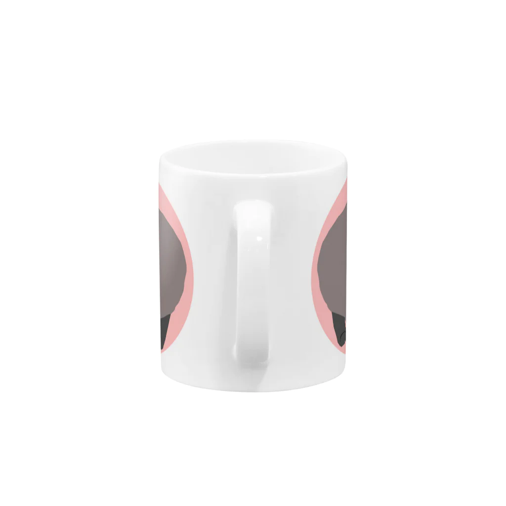 simplewaysのhippo_02_pinkBG(renewal) Mug :handle