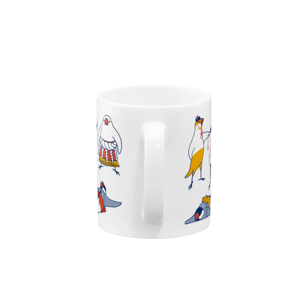 もしもしこちら文鳥のすもう文鳥マグ（3色） Mug :handle