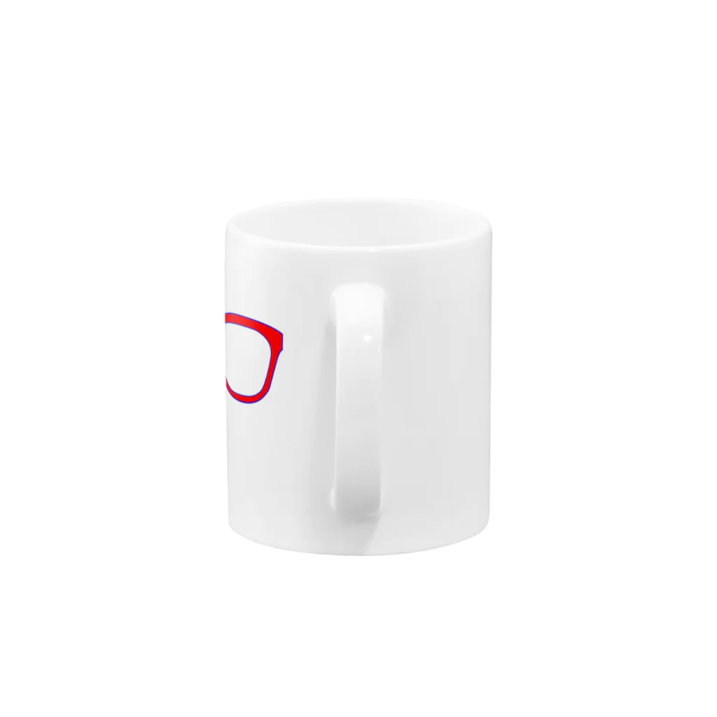 HAPPHOU FUSAGARIのメガネコ 赤 Mug :handle