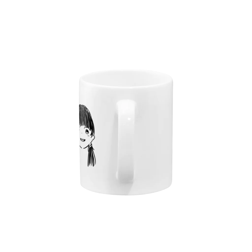 きゅーちゃんのグッズの黒髪Girl Mug :handle