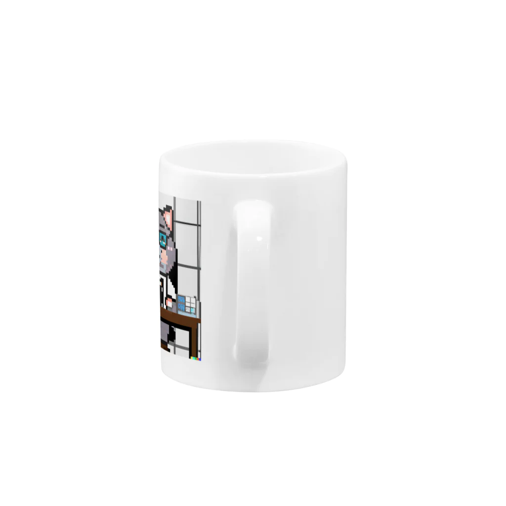 AI_ARTの働くオヤジ猫 Mug :handle