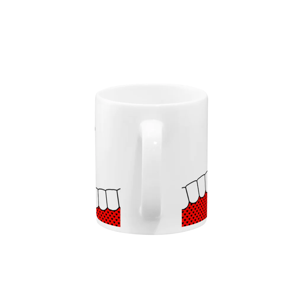 歯りきり雑貨店の歯-HA red マグカップの取っ手の部分