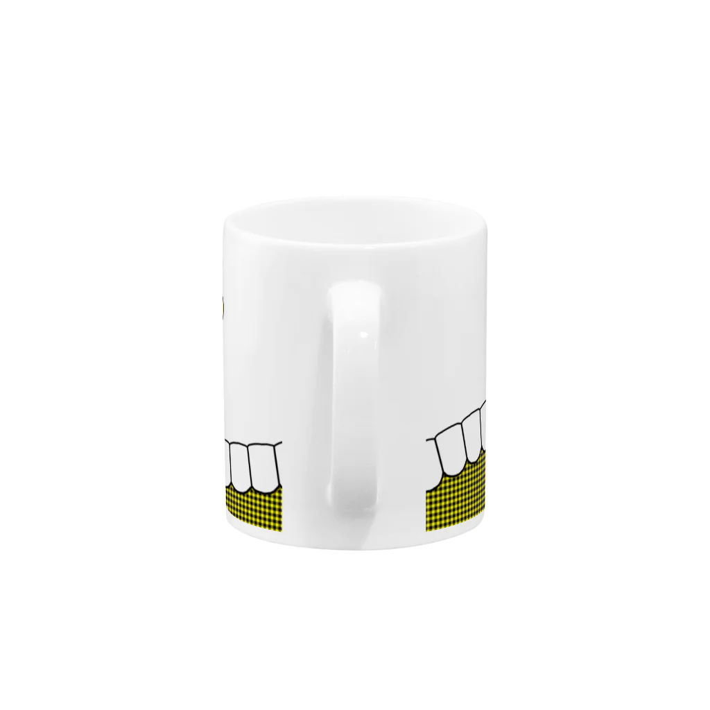 歯りきり雑貨店の歯-HA yellow Mug :handle