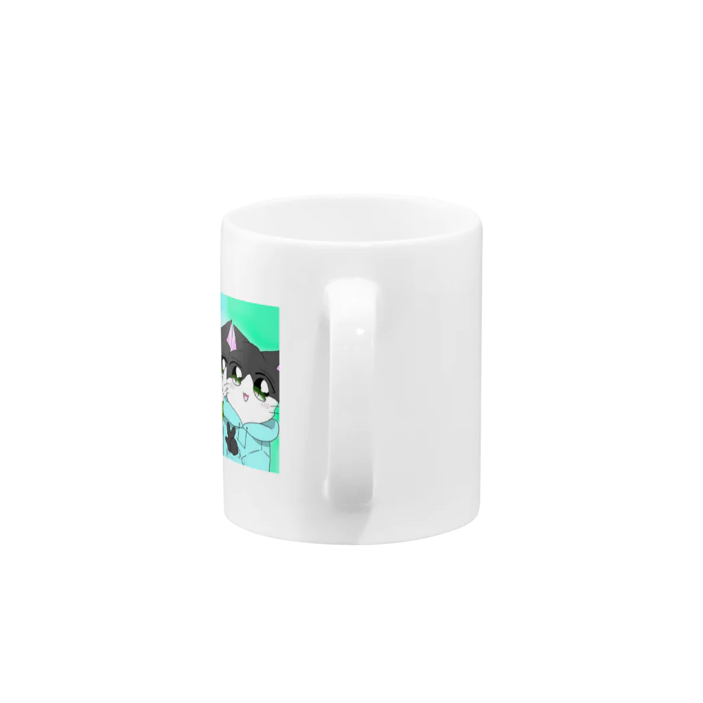 ホワイトブルー　フォロバ💯のLARAaマグカップ Mug :handle