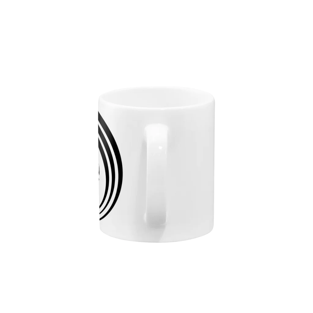 Ａ’ｚｗｏｒｋＳの熨斗輪に髑髏 白枠黒（オリジナル家紋シリーズ） マグカップの取っ手の部分