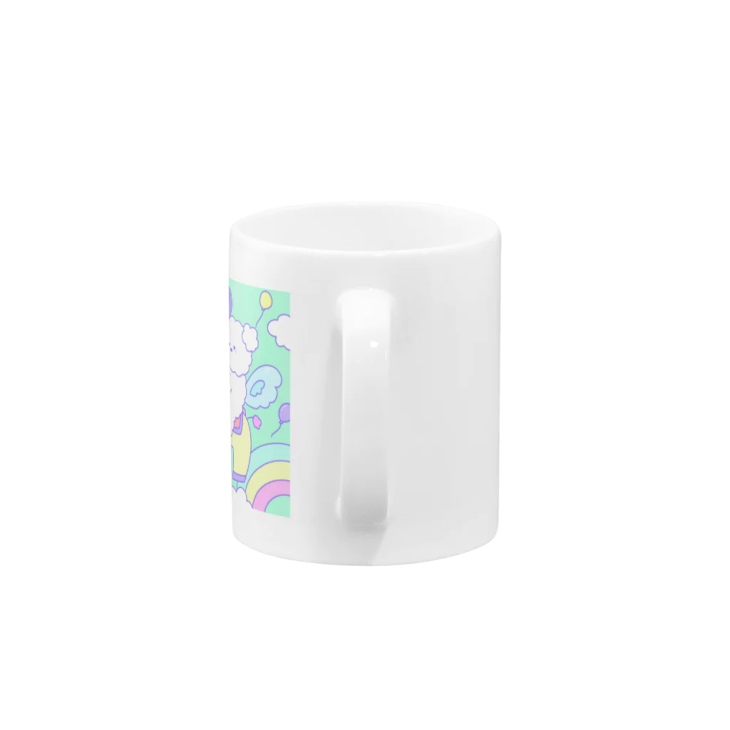 ふわふわポメラニアンちゃんのふわふわユニコーンちゃん Mug :handle