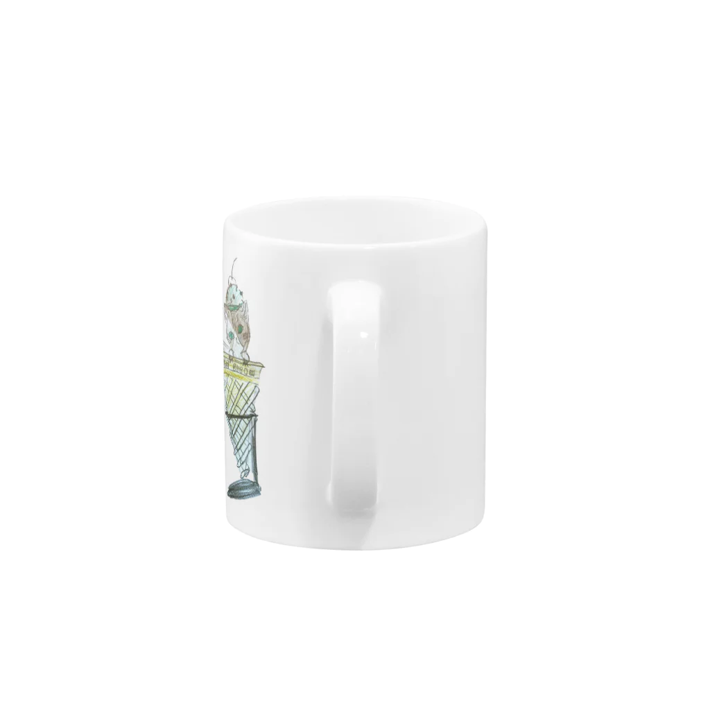 ポートレート100人斬りのアイスにゃん Mug :handle