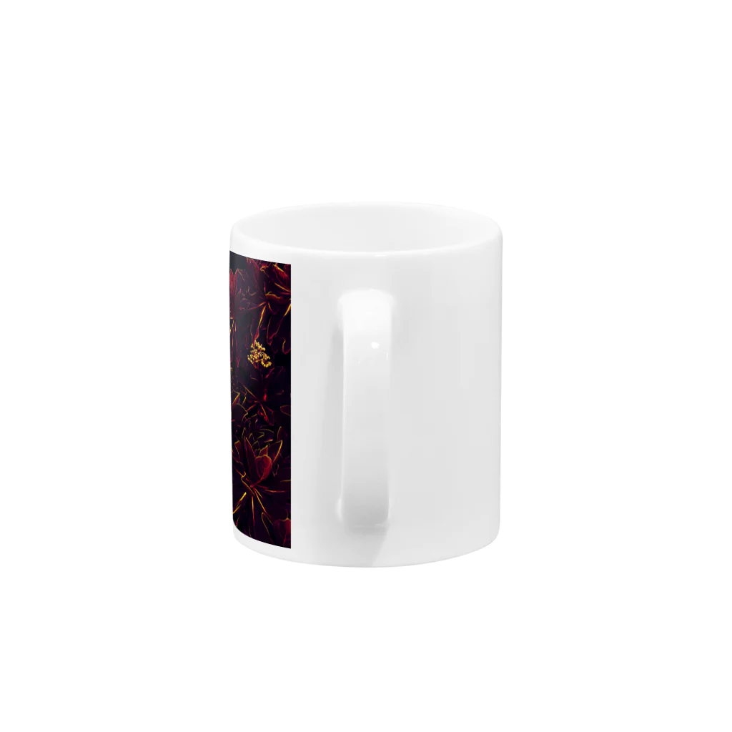 ウナーゴン20億3千万販売所のBLACK FLOWERS Mug :handle
