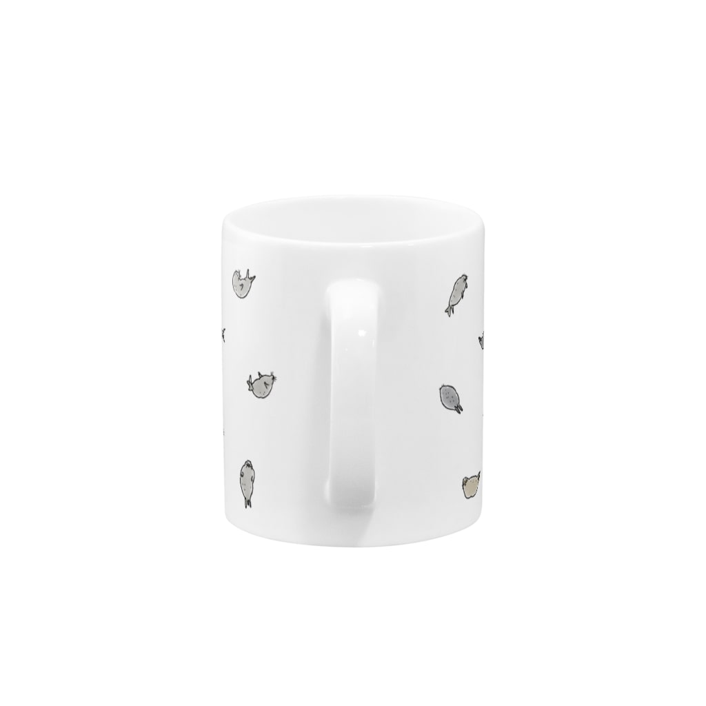 ぴすぴすのいっぱいアザラシ Mug :handle