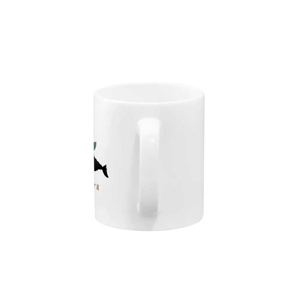 kujiraの店のkujiracamp 茶文字 Mug :handle