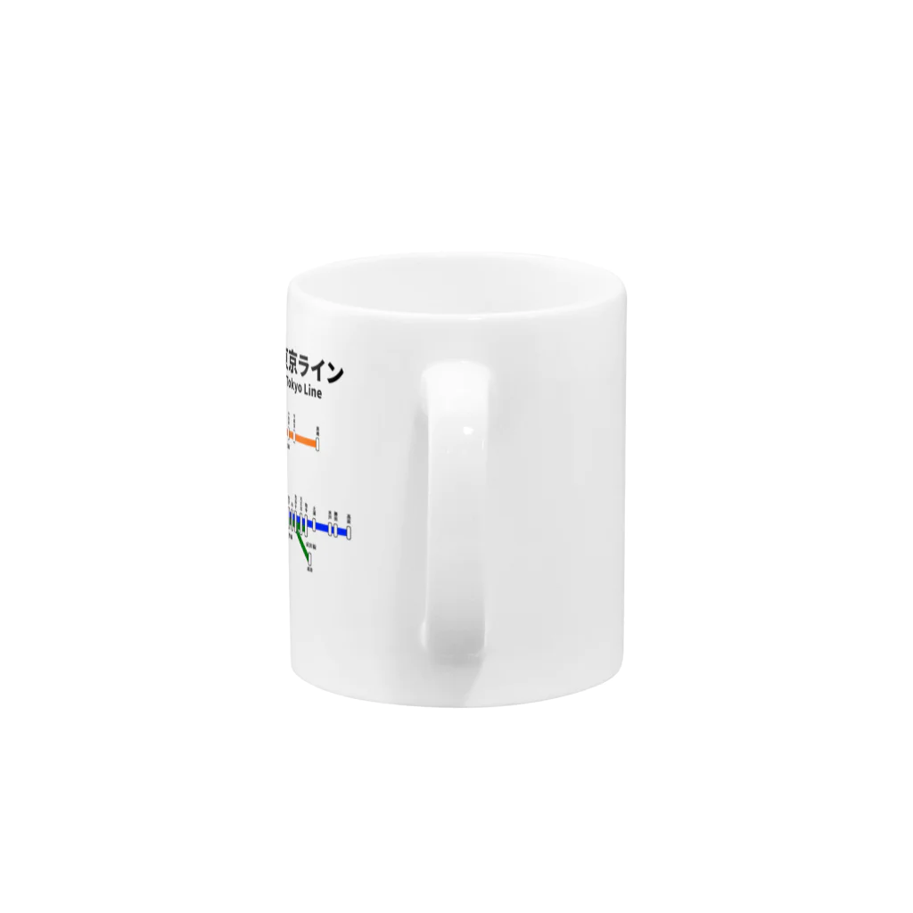 柏洋堂の上野東京ライン 路線図 Mug :handle