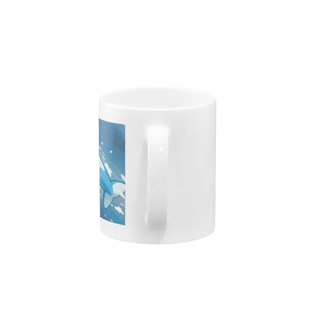 青シャチの泳ぐ青シャチ Mug :handle