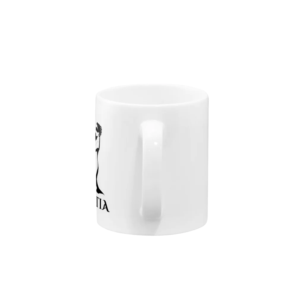 投資株クラTシャツSUZURI店の正義の女神テミス（マグカップ）（投資・株クラのデザイン） Mug :handle
