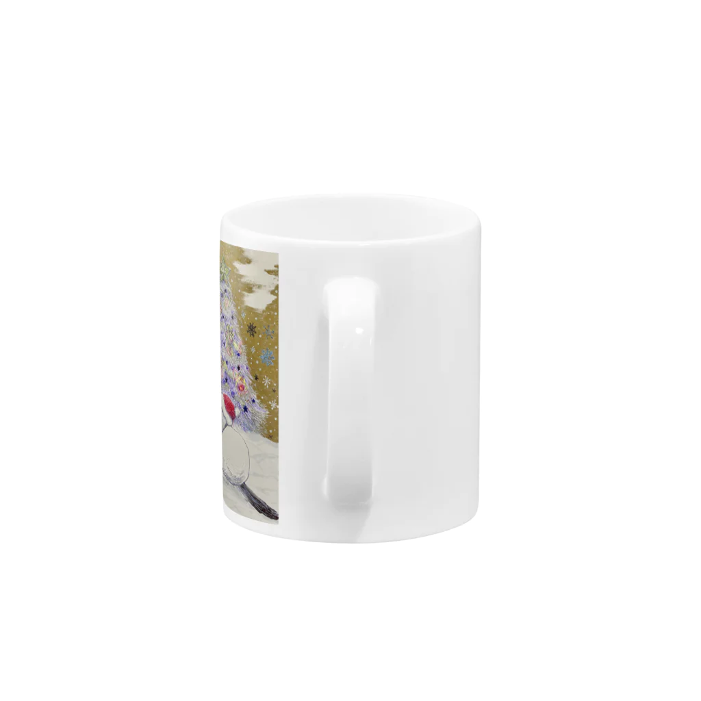 kerokoro雑貨店のシマエナガのメリークリスマス Mug :handle