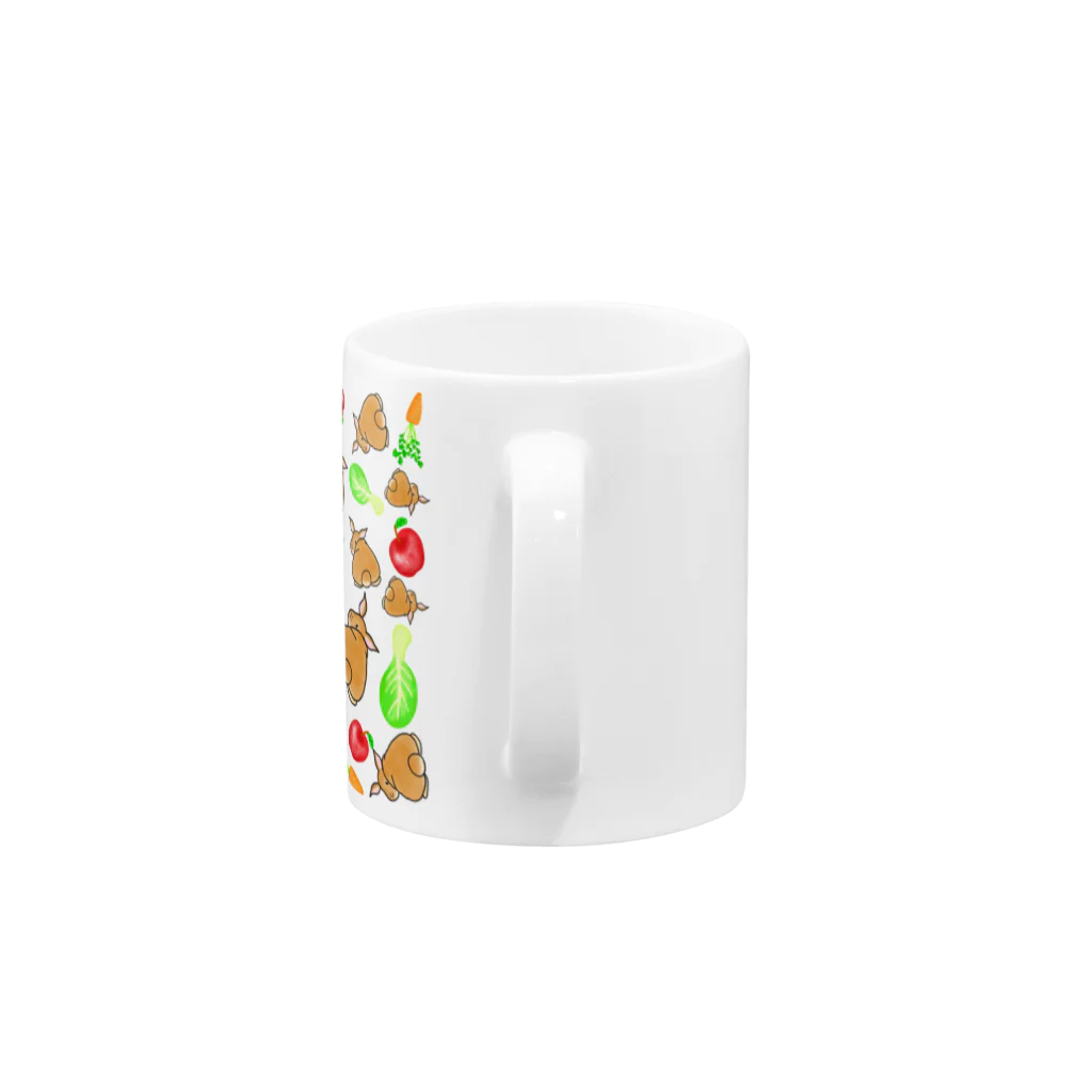 Lily bird（リリーバード）の野菜と果物とうさぎさん Mug :handle
