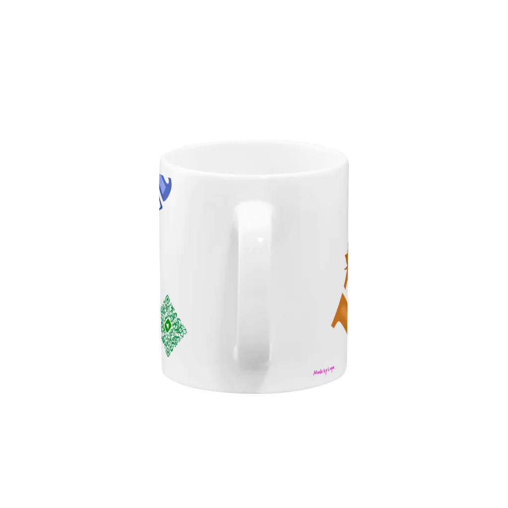 beglupaのべぐるぱマグカップ（るぱ作成デザイン） Mug :handle