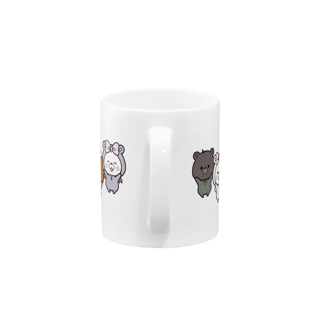 くまぽこSUZURI店のくまぽこと10匹の仲間達 Mug :handle