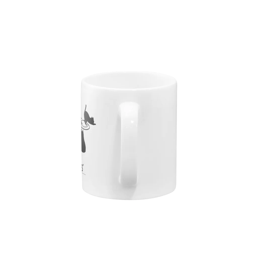 テクノポリスデザインのコンパネ猫（ARCADE_PLUS） マグカップの取っ手の部分