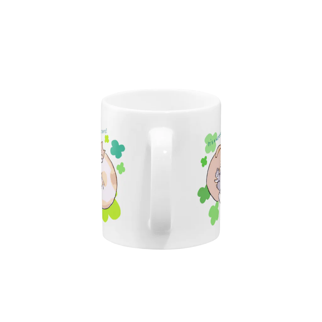 SHINOBU LABORATORY.の3にゃんず(Clover) Mug :handle