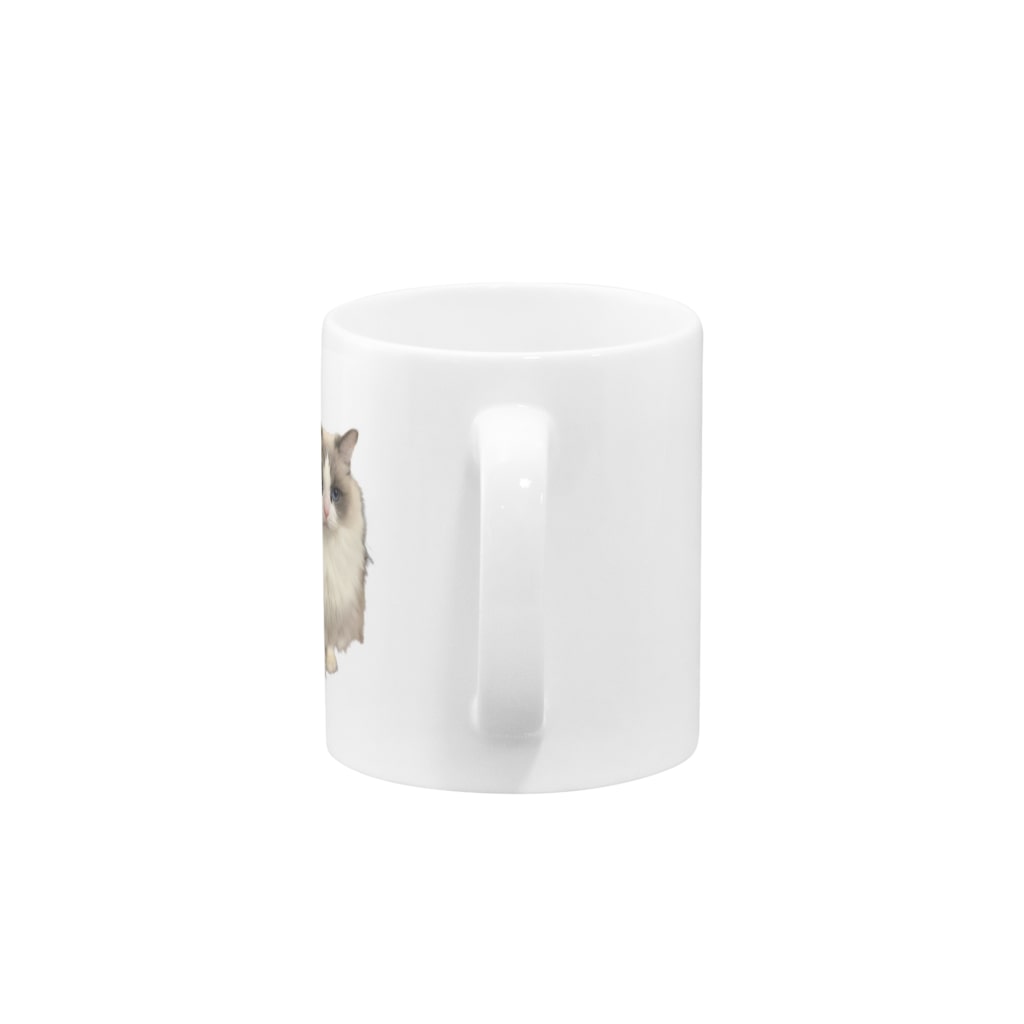 のん。-猫のいる暮らし-のおすわりのんちゃん Mug :handle