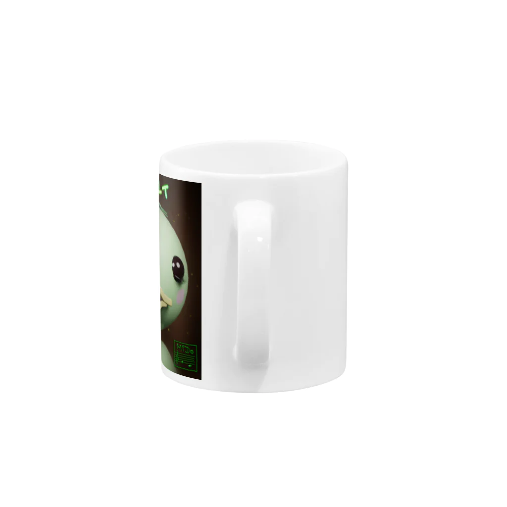 grk0 🌟ウサギのチャとシロ〜時々カッパのメガカユイ　カッパ　3D Mug :handle
