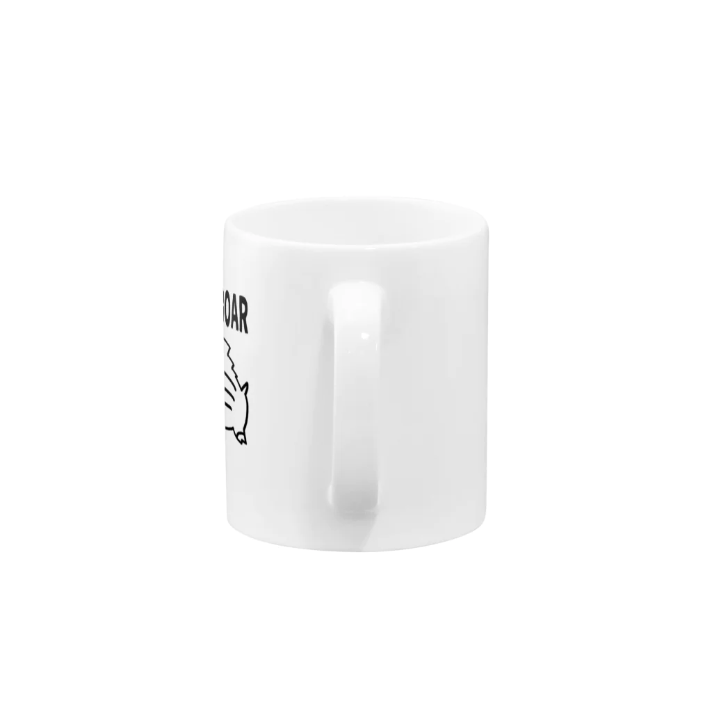 イノシシライフ INOsisiLIFEの「WILD BOAR」(黒線) Mug :handle