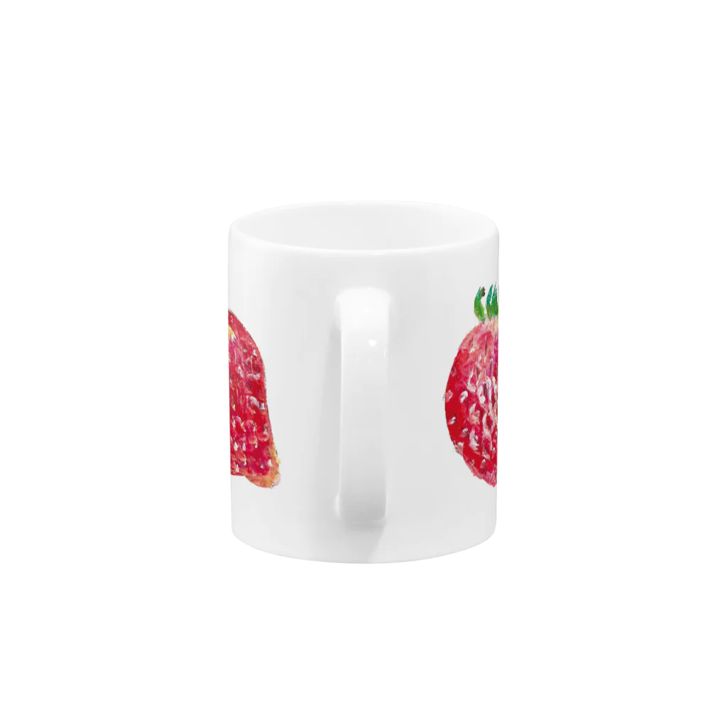 ピヨデザインのいちごみっつ Mug :handle