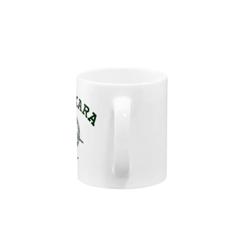 TA-CHAN SHOPのカレッジロゴ風シジュウカラ Mug :handle