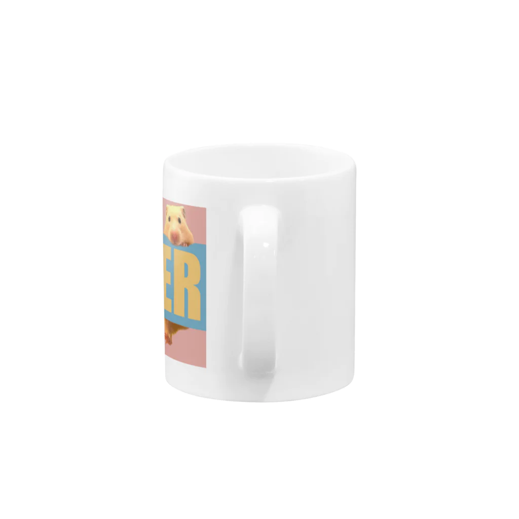 ハムスターが主なS.Hのピンクボーダーなハムスター Mug :handle