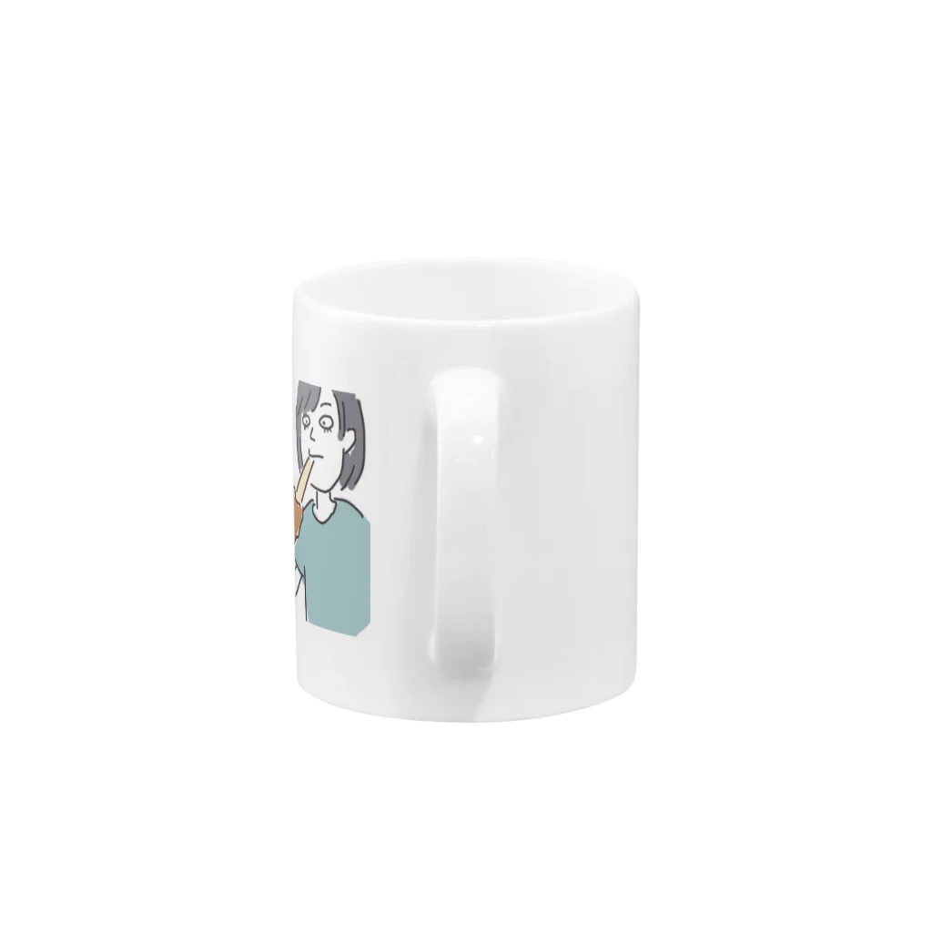 フィッシュたけなかのチーズドッグを食べる女の子 Mug :handle