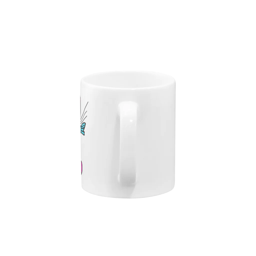 Official GOODS Shopのお魚くわえたピンクニャーンコ Mug :handle