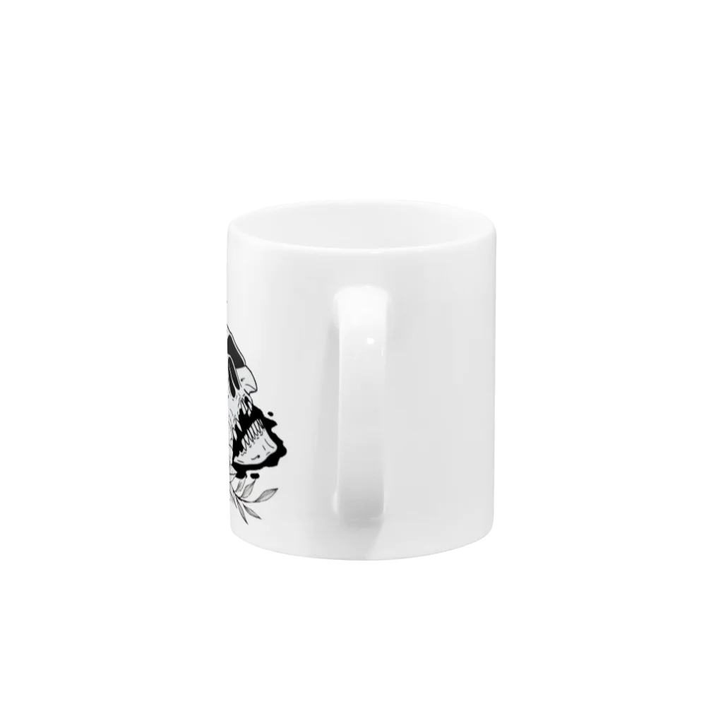 キッチンファラオのドクロフラワー Mug :handle