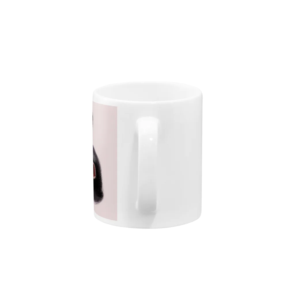 うさぎ雑貨屋maccoの黒うさぎ Mug :handle