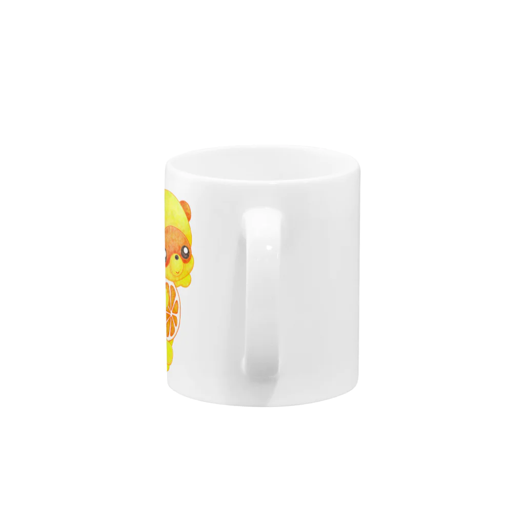 satoayaのアニマルカフェのフルーツアニマル　オレンジタヌキ Mug :handle