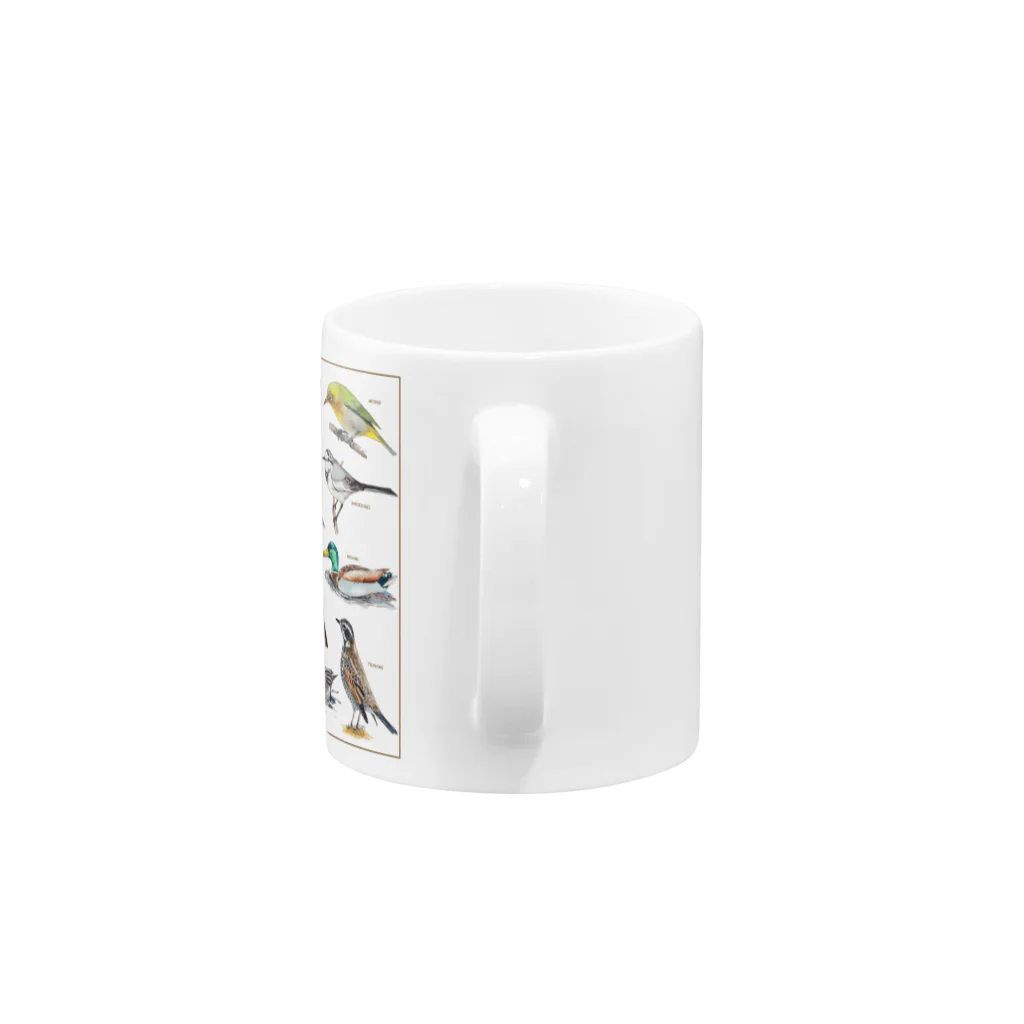 Hick3desuの野鳥集合イラストB Mug :handle