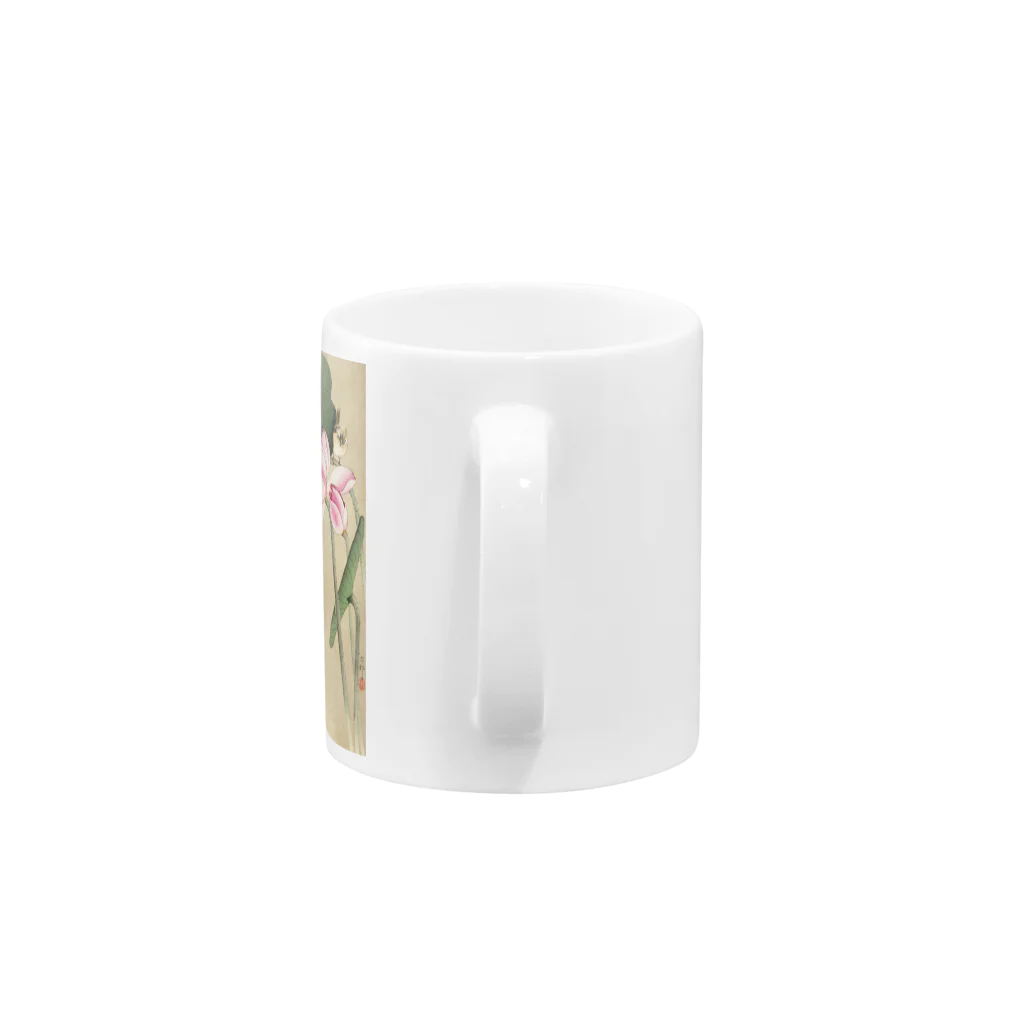 MUGEN ARTの小原古邨　蓮と雀　Ohara Koson / Songbird and Lotus Mug :handle