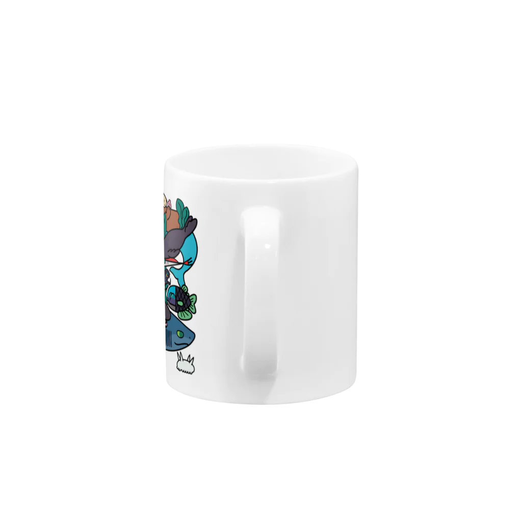 みなとまち層の海の生き物たち Mug :handle