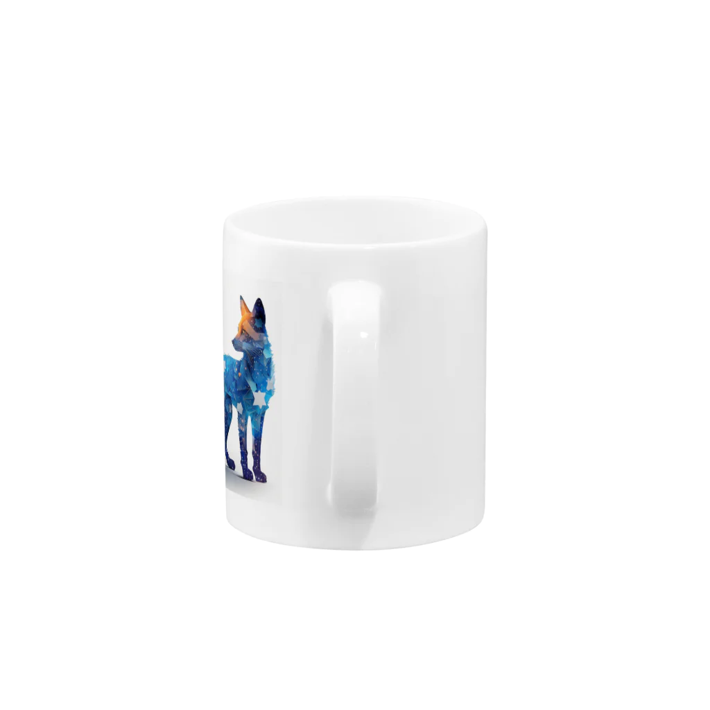 Cryptra_MidMadeのA Fox Made of Stars Mug :handle