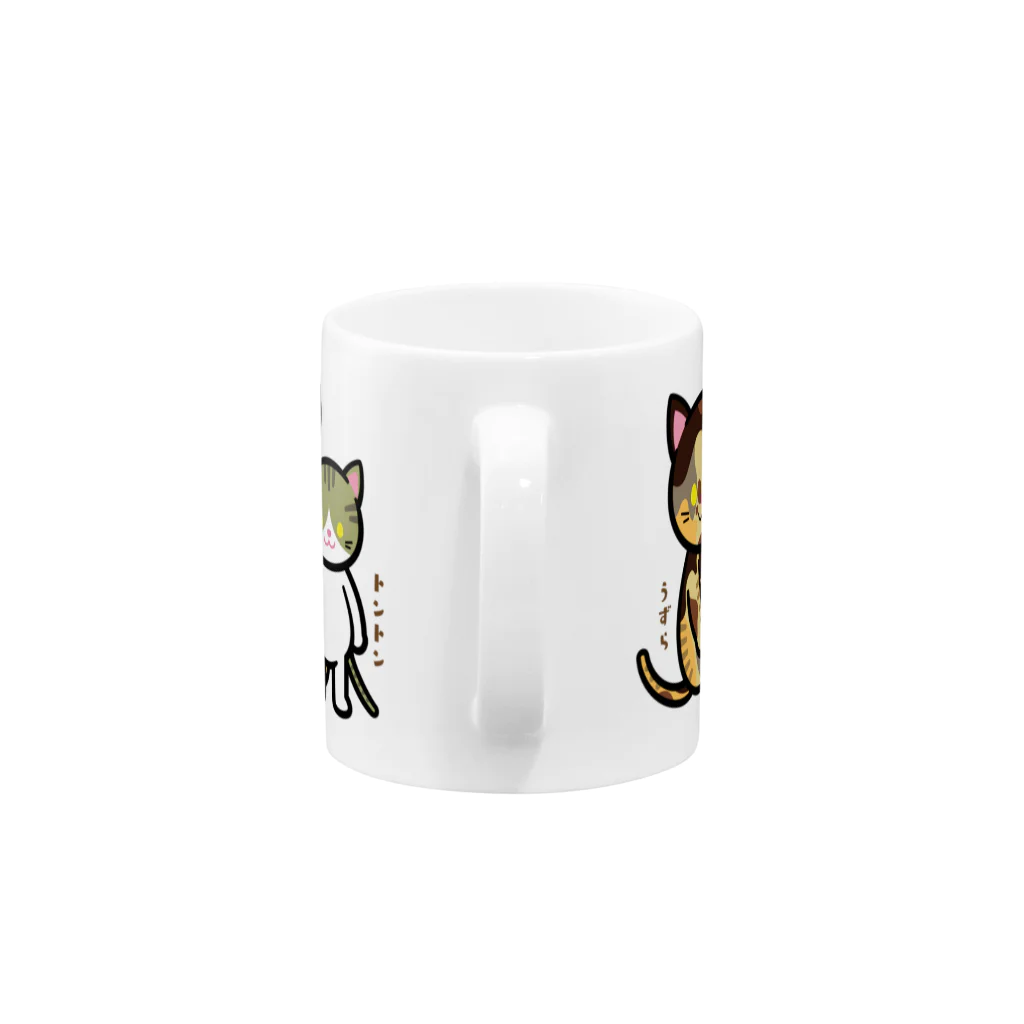 にこねこ【保護猫の保育園】のうずら・トントン親子マグカップ Mug :handle