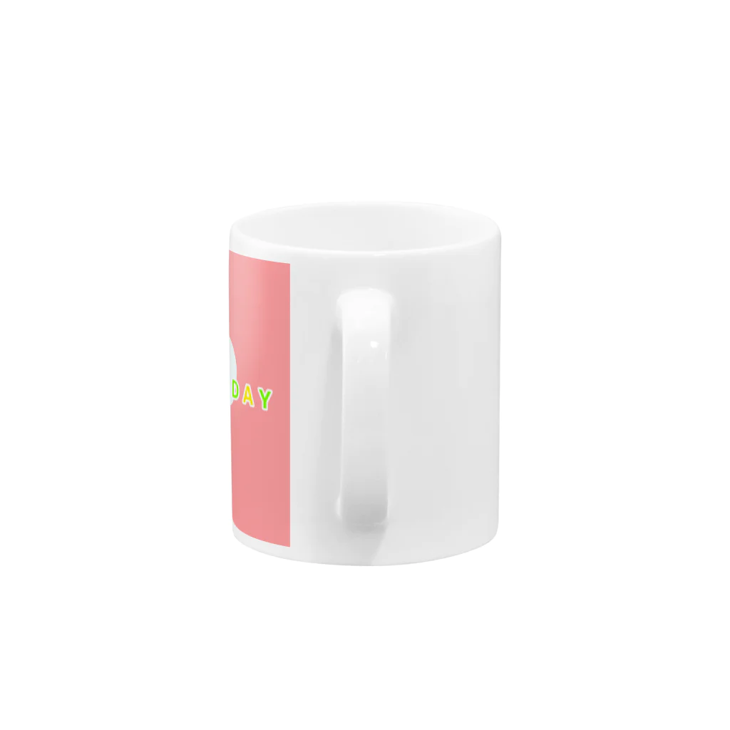 ゆちのへやのポップなバースデーケーキのイラスト Mug :handle