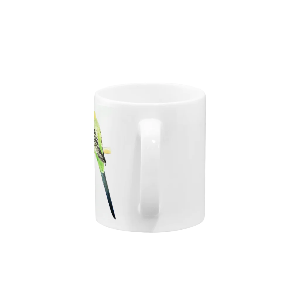 水色堂の止まり木のオパーリングリーン Mug :handle