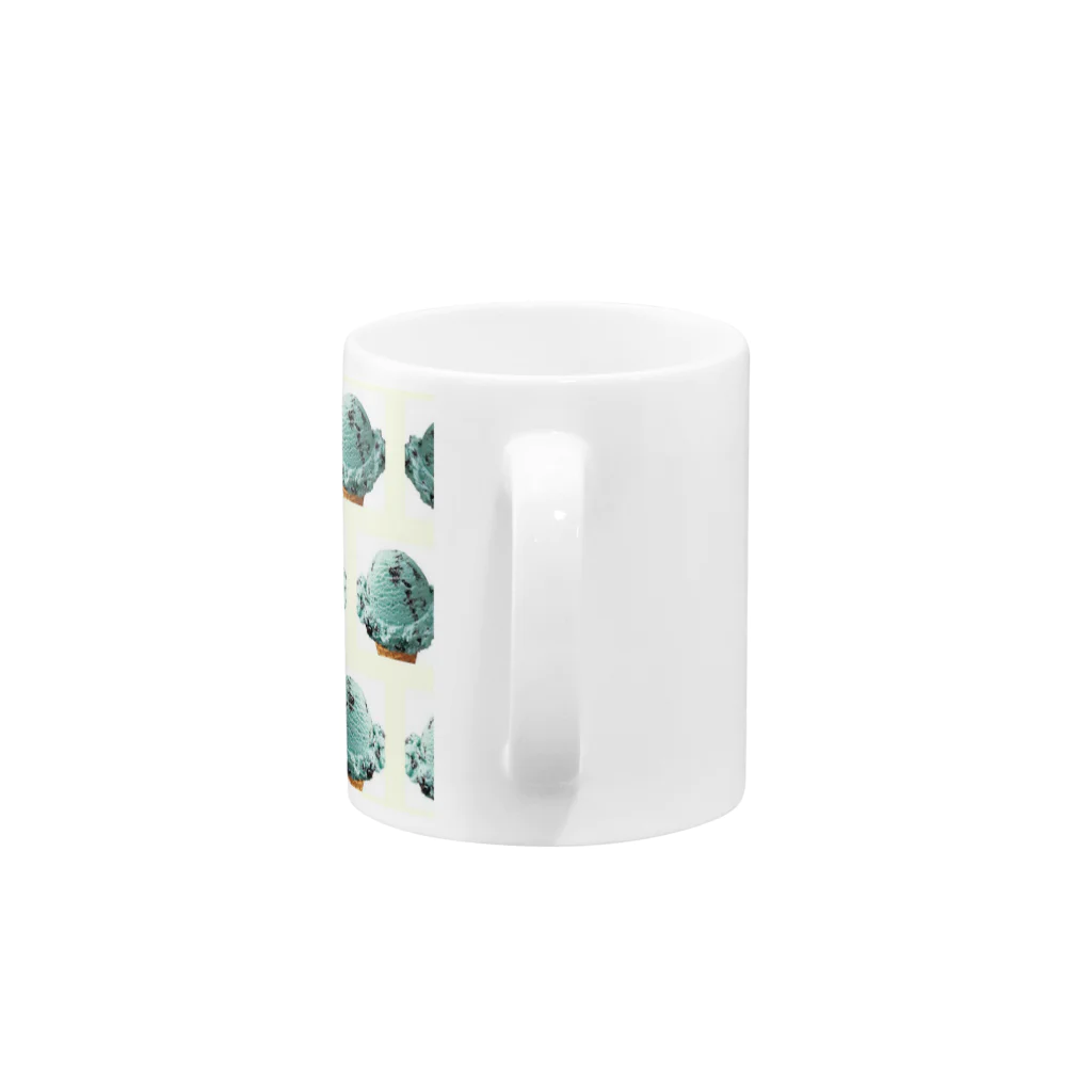 madeathのチョコミントアイスコーン柄 グッズ Mug :handle