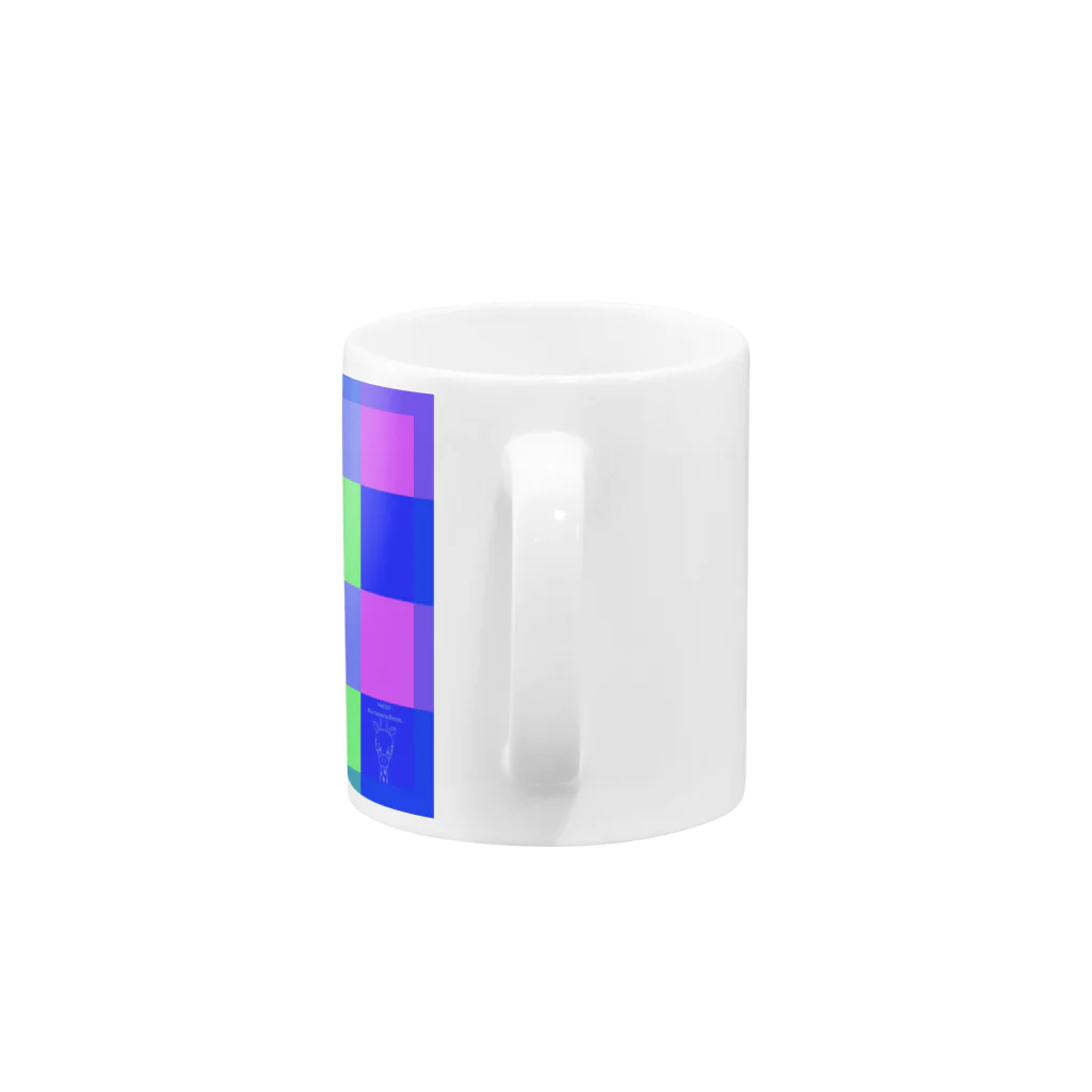 CUTIE　BOXのキリンのりんりん　へんし～ん！！チェック柄 Mug :handle