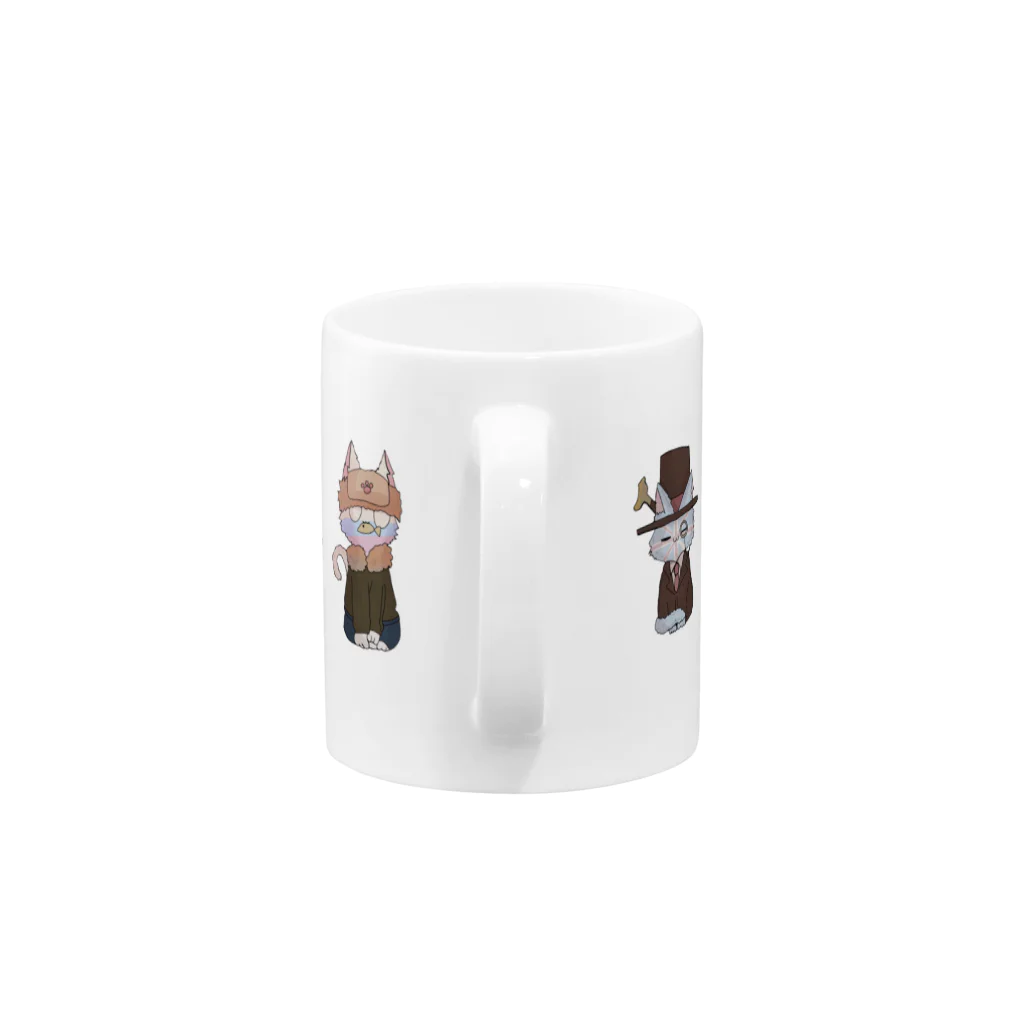 れもその小さいお店の5匹のねこ Mug :handle