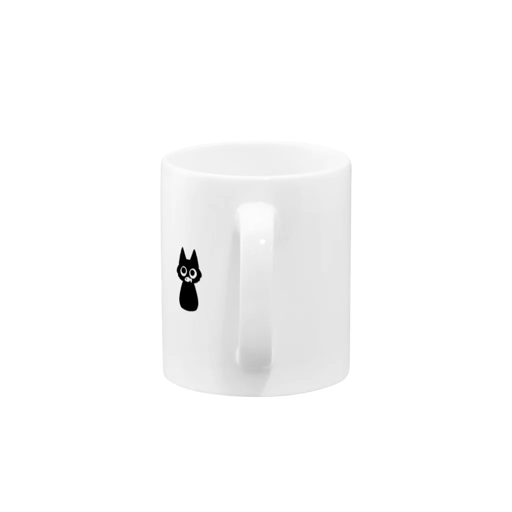 れもその小さいお店の5匹の猫【黒猫】 Mug :handle