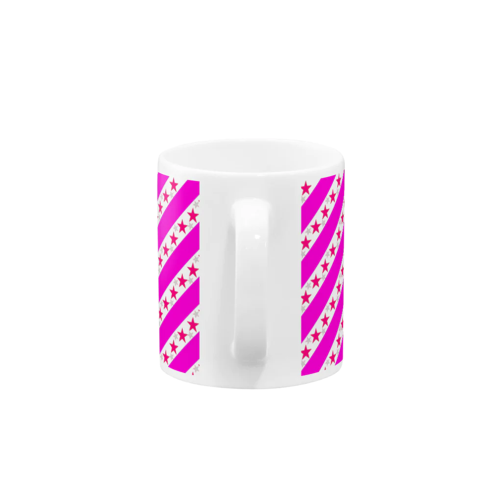 カラフル☆ライフのキュート☆ピンク☆ストライプ Mug :handle