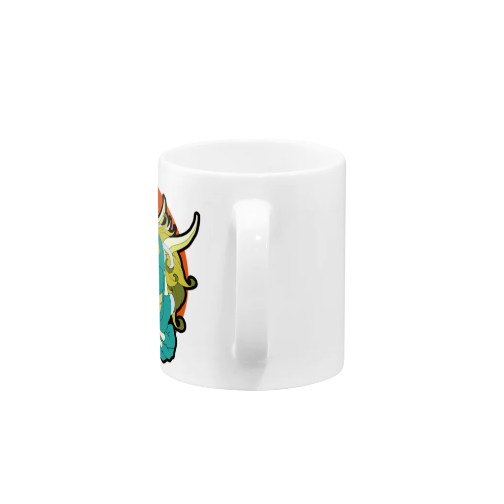 N105WORKSのドラゴンバーガー Mug :handle