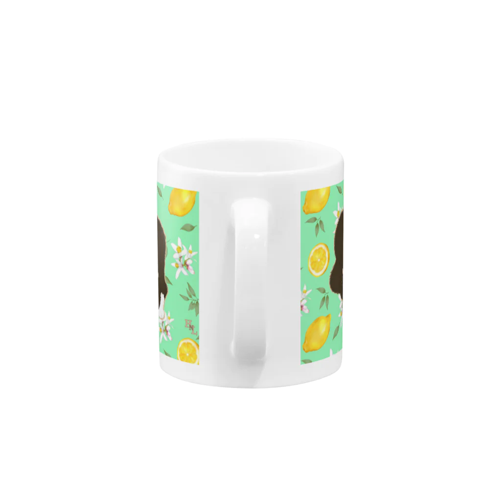 HEAVE₦LUSHの猫とレモン Mug :handle